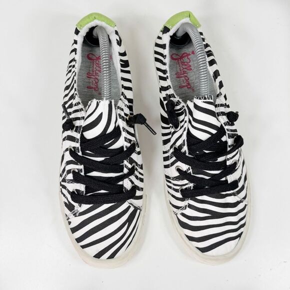 Jellypop Dallas Zebra Stripe Lace Up Sneakers White Black 9.5 - Picture 4 of 13